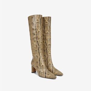Sam Edelman Tan Snakeskin Heeled Boots